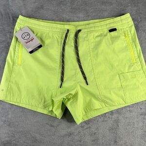 ATG Wrangler Tide Shorts Women XL 38" x 4"  Neon Lime Green Mid Rise Outdoor New